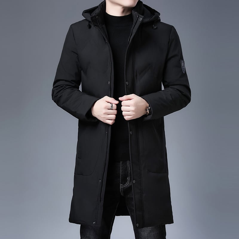 8556-qilit6.jpg Parka mi-longue d'hiver, imperméable, noire, épaisse et chaude pour homme 8556 qilit6